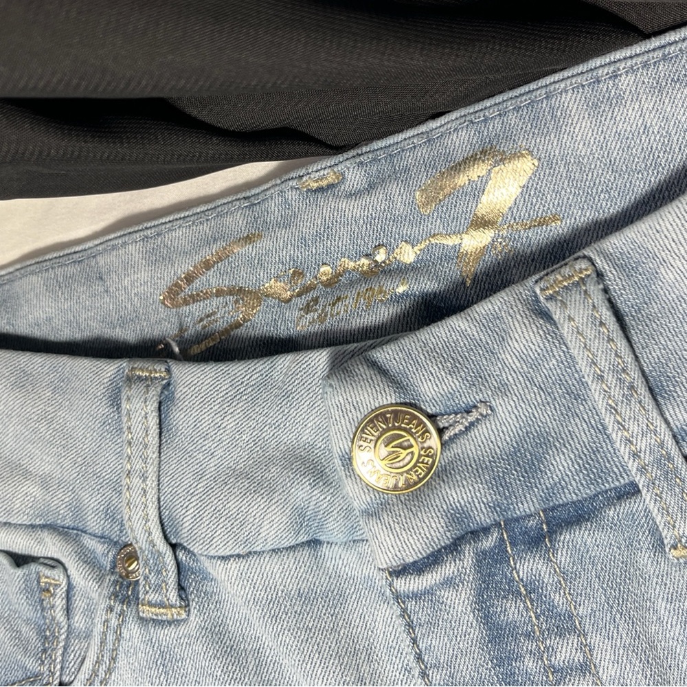 Distressed Seven7 Light Blue Women's Jeans
